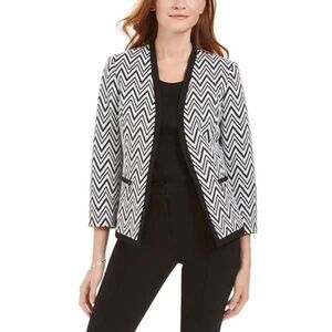 Kasper Womens Collarless Open Style Blazer Size 8